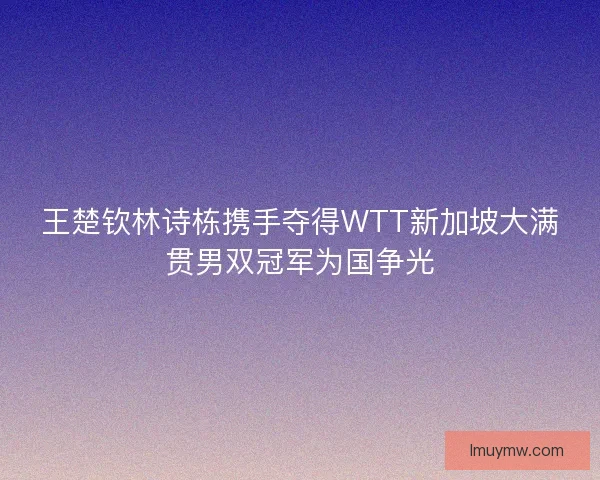 王楚钦林诗栋携手夺得WTT新加坡大满贯男双冠军为国争光 王楚钦林诗栋携手夺得WTT新加坡大满贯男双冠军为国争光